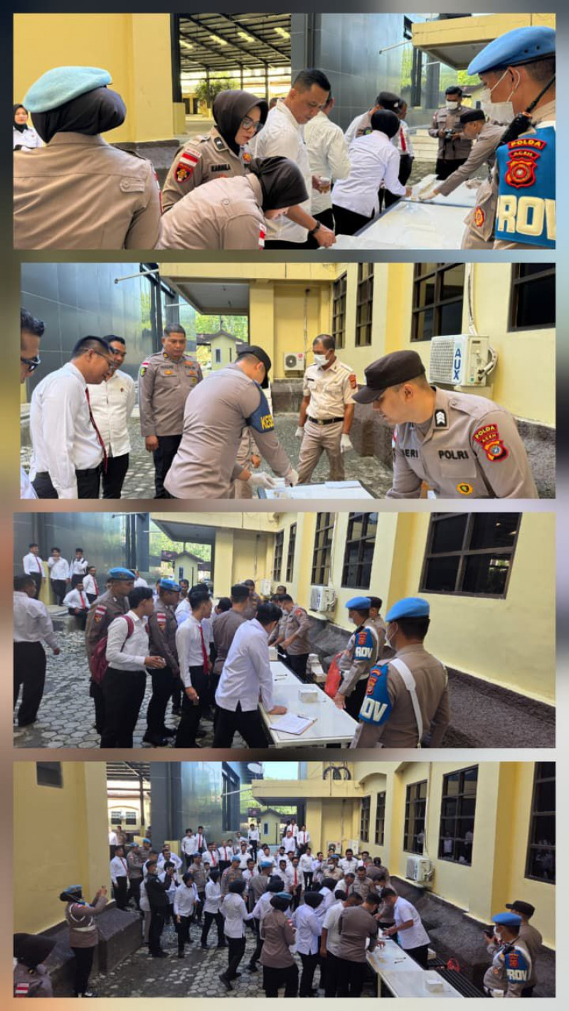 Pengecekan Urine Serentak 2.800 Personel, Polda Aceh Tegaskan Komitmen Zero Narkoba di Internal