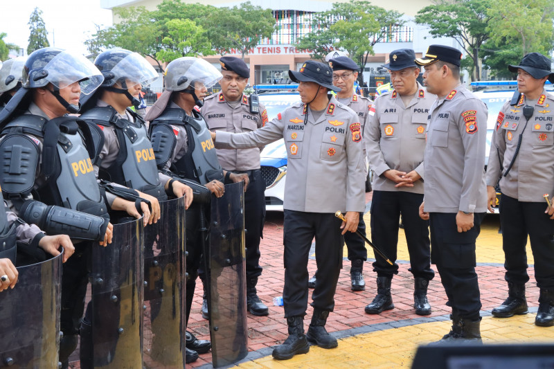 Polda Aceh Simulasikan Sispamkota, Tegaskan Pelayanan Humanis Jelang May Day 2026