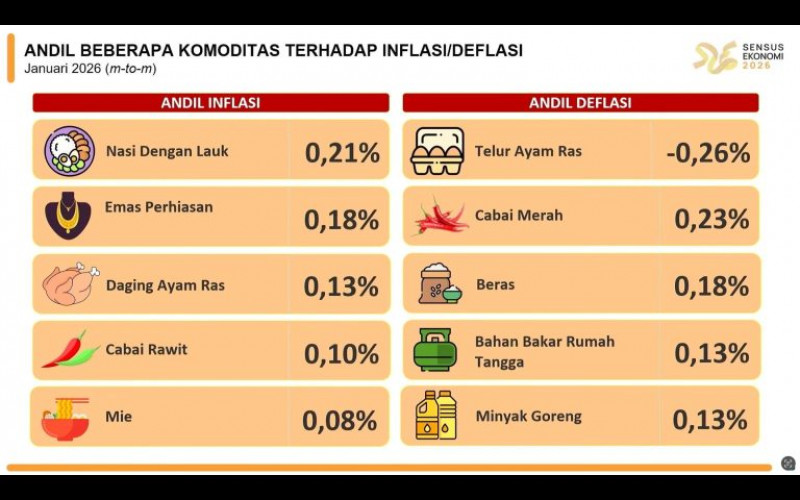 BPS: Aceh Alami Deflasi Pada Januari 2026
