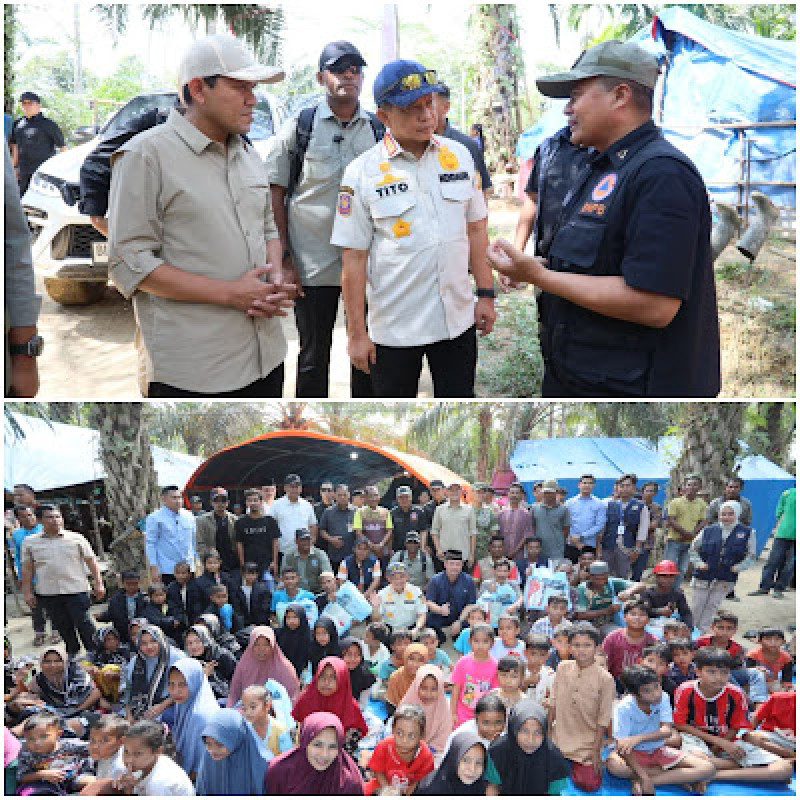 Tito Karnavian dan Fadhlullah Tinjau Langkahan Aceh Utara, Serahkan Bantuan untuk Warga Terdampak