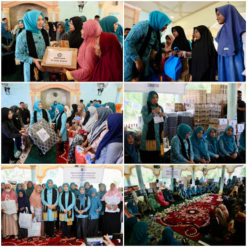 Kak Na Dampingi Ketum TP PKK Pusat Salurkan Bantuan ke Gampong Pante Baroe Kumbang