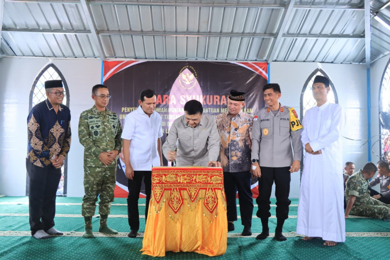Kapolda Aceh Hadiri Peresmikan 100 Unit Hunian Tetap di Aceh Utara Oleh Menkopolkam