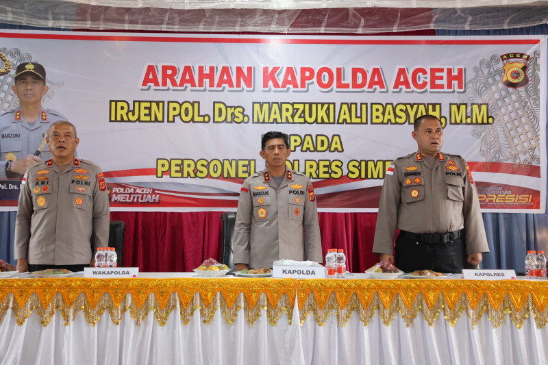 Kunjungan Kerja Kapolda Aceh Ke Polres Simeulue Disambut Forkopimda dan Tokoh Masyarakat