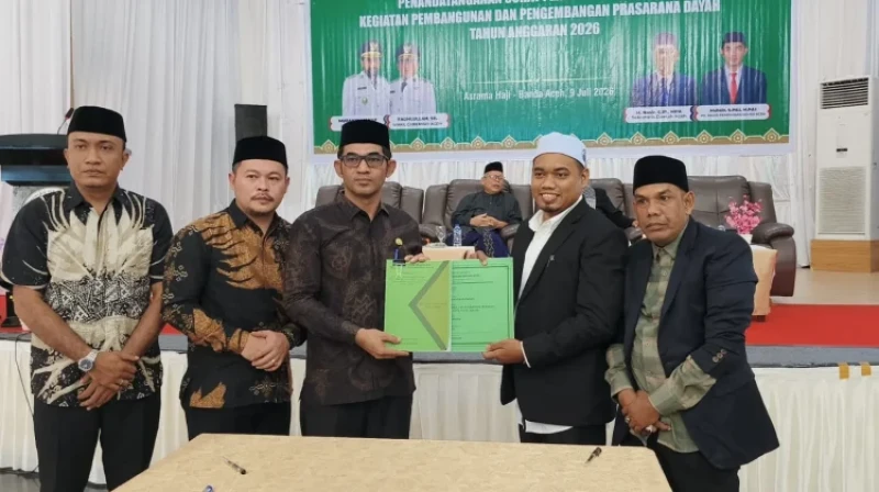 Dinas Pendidikan Dayah Aceh Teken Perjanjian Swakelola Pembangunan 102 Dayah