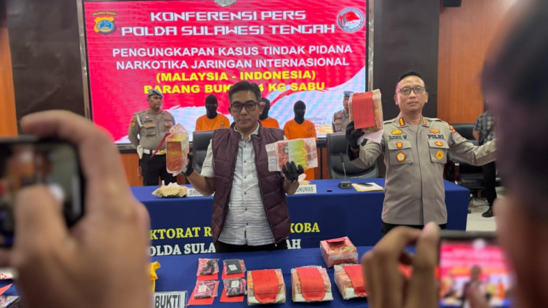 Polisi Gagalkan Peredaran 24 Kg Sabu di Palu, 3 Pelaku Ditangkap